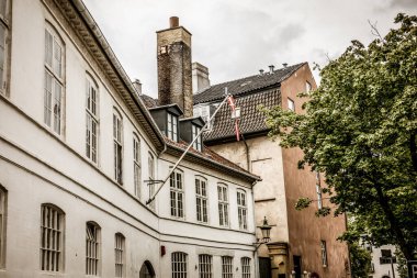 Kopenhag, Danimarka - 18 Temmuz 2019. Güzel Kopenhag mimarisi, Kopenhag 'da seyahat