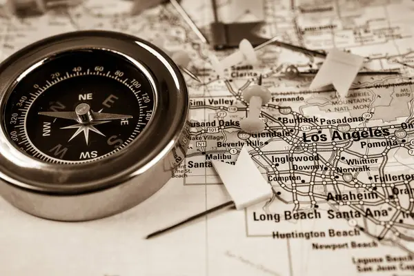 Los Angeles Usa Mapa Cestovní Zázemí — Stock fotografie