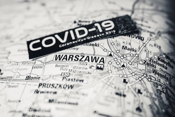 Warsaw Coronavirus Covid Quarantine Background — 스톡 사진