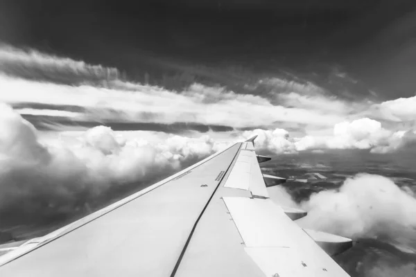 Vista Desde Ventana Del Avión Ala — Foto de Stock