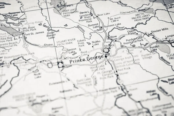 Mappa Prince George Negli Stati Uniti — Foto Stock