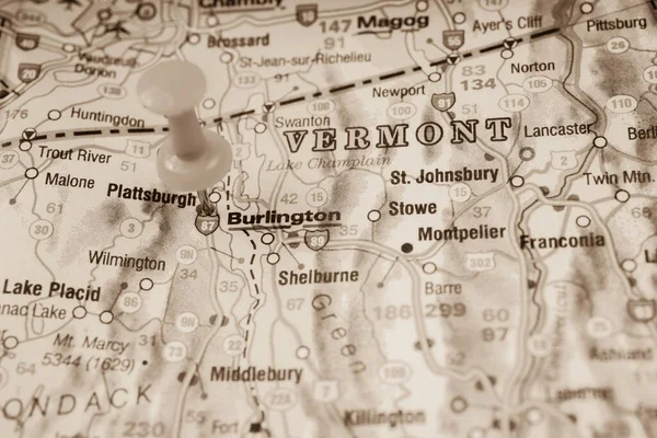 Vermont Sur Carte — Photo