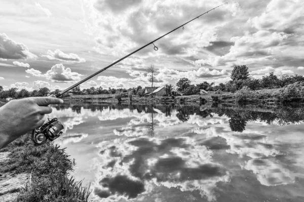 Pesca Descanso Rural Antecedentes Sobre Tema Recreação — Fotografia de Stock