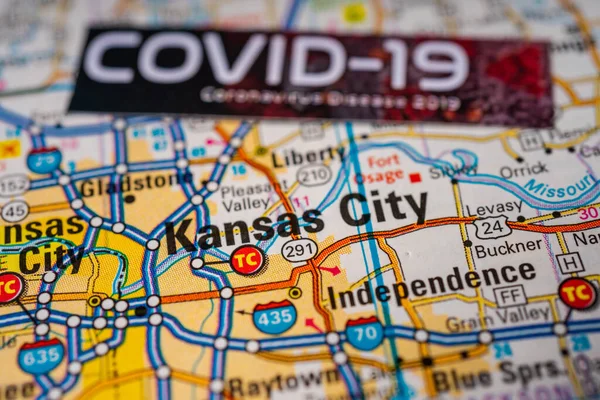 Kansas City Coronavirus Covid Quarantine Background — Stock Photo, Image