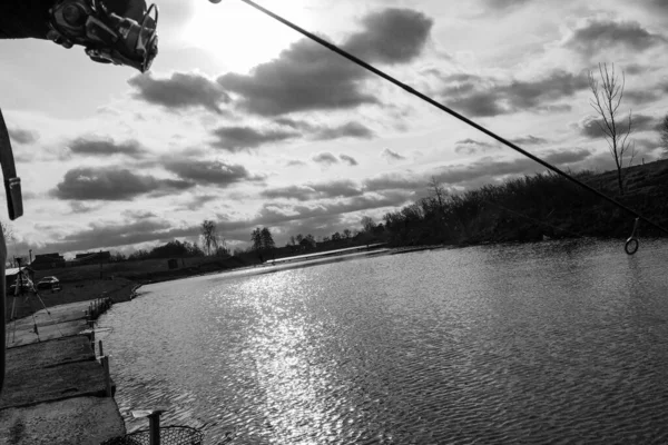 Pesca Descanso Rural Antecedentes Sobre Tema Recreação — Fotografia de Stock