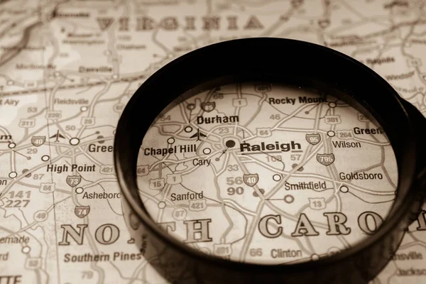 Raleigh Usa Mapa Cestovní Zázemí — Stock fotografie