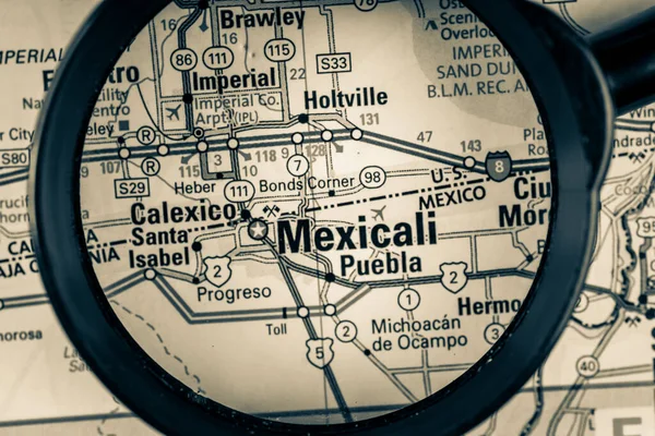 Mexicali Auf Der Landkarte Hintergrund — Stockfoto