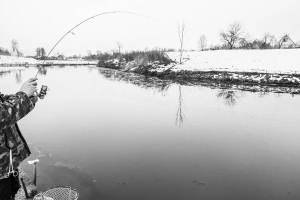 Рыбалка Форели Озере — стоковое фото