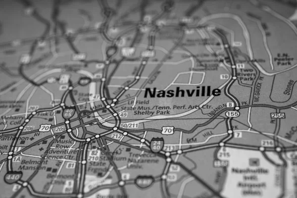 Nashville Usa Cestovní Mapa Pozadí — Stock fotografie