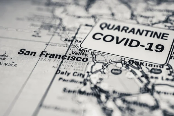 San Francisco Coronavirus Covid Quarantaine Achtergrond — Stockfoto