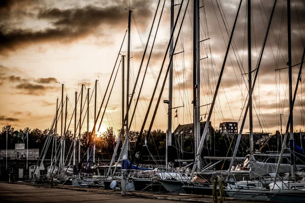 Copenhagen Denmark July 2019 Beautiful Pier Evening Beautiful Sailing Yachts — Stock Photo, Image