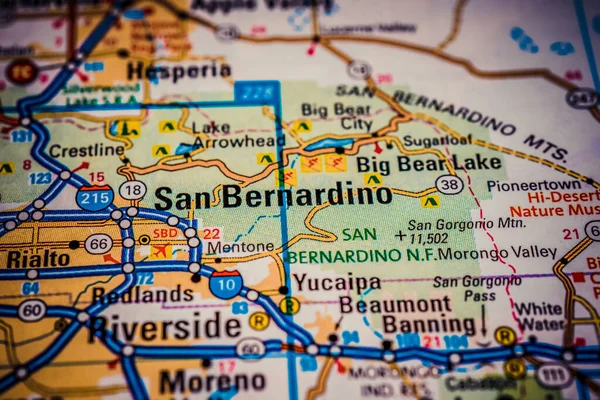 San Bernardino Estados Unidos Mapa Viagens Fundo — Fotografia de Stock