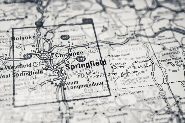 Springfield Sur Carte Voyage Usa — Photo