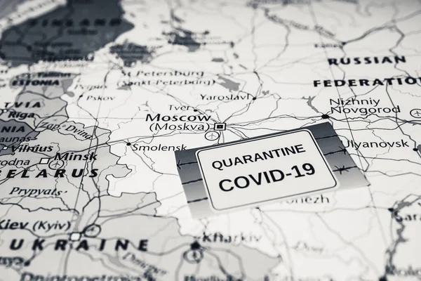 俄罗斯Coronavirus Covid 19检疫背景 — 图库照片