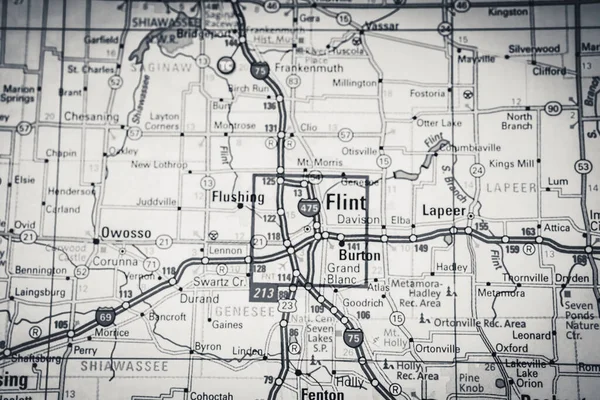 Flint Stati Uniti America Mappa Sfondo Del Viaggio — Foto Stock