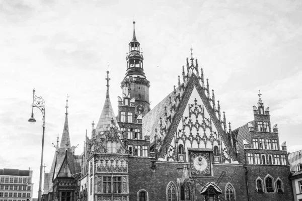 Plaza Del Mercado Central Wroclaw Con Antiguas Casas Coloridas —  Fotos de Stock