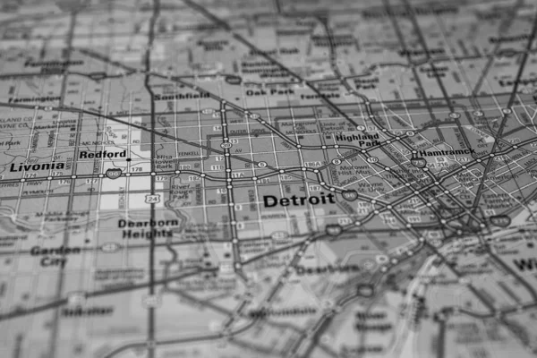 Detroit Usa Carte Voyage Arrière Plan — Photo