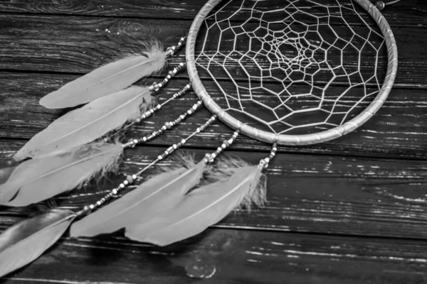 Dreamcatcher Wooden Art Background — Stock Photo, Image