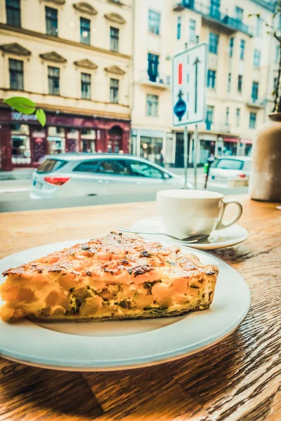 Fine breakfast in Prague, coffee and cake