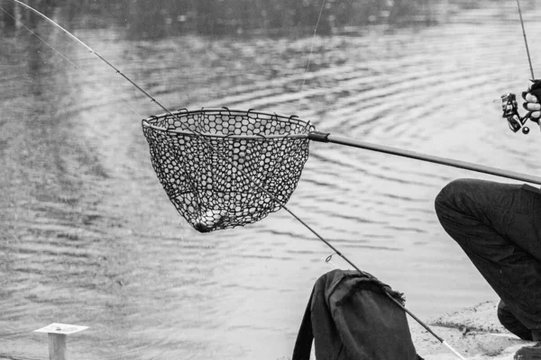 Pêche Truite Sur Lac Loisirs Pêche — Photo