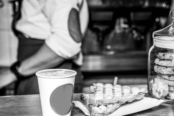 Kávét Kávézóban Barista Élelmiszer Háttér — Stock Fotó
