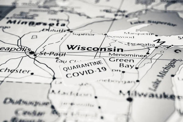 Wisconsin State Covid Fondo Cuarentena — Foto de Stock