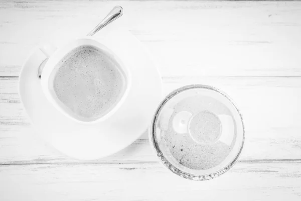 Café Tiramisu Fundo Madeira — Fotografia de Stock