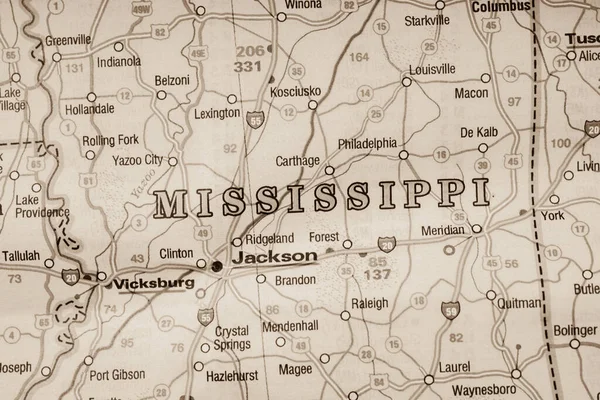 Mississippi Usa Mapa Pozadí — Stock fotografie