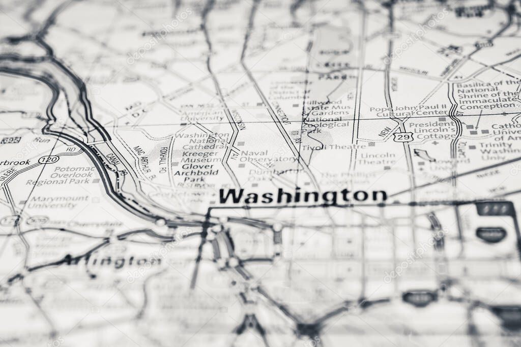 Washington D.C. USA travel map background