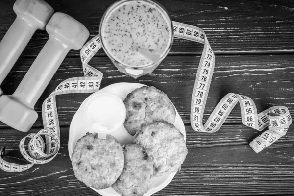 Фитнес Завтрак Здоровое Питание Чизкейки — стоковое фото