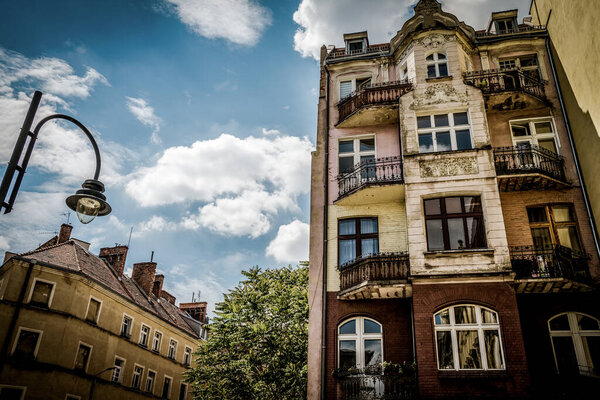 Wroclaw, Poland - June 17, 2019. The architecture of the old Polish city. Wroclaw
