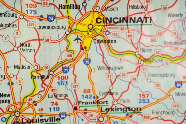 Cincinati Usa Map Background — 스톡 사진