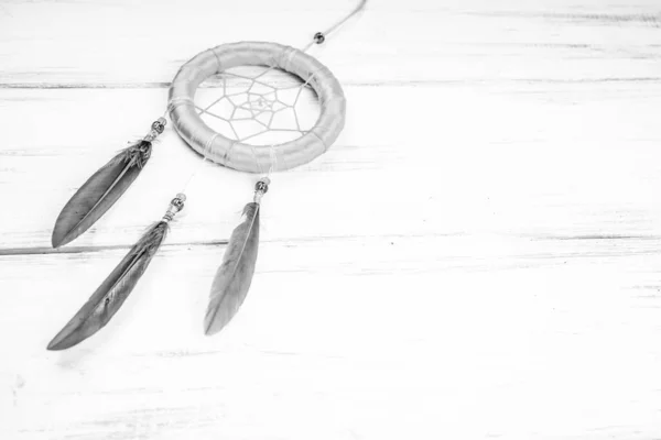 Dream Catcher Wooden Background — Stock Photo, Image