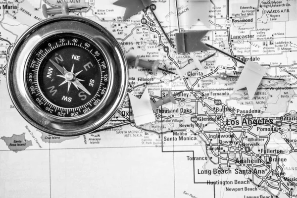 Los Angeles Usa Map Travel Background — Stock Photo, Image