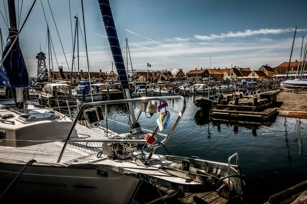 Копенгаген Данія Липня 2019 Гарна Данська Гавань Яхтами — стокове фото
