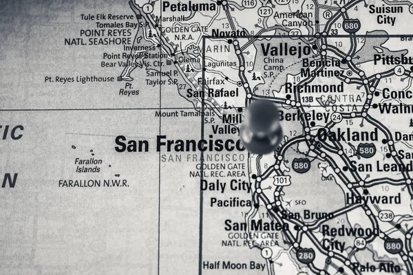 Kaart Van San Francisco Usa Atlas Reisachtergrond — Stockfoto