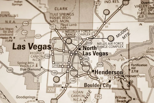 Las Vegas Karte Usa Hintergrund Reise — Stockfoto