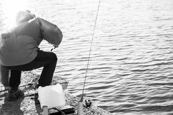 Pesca Alla Trota Sul Lago — Foto Stock