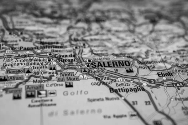 Salerno Mapa Viaje Italia — Foto de Stock