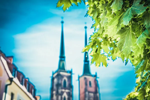 Csodálatos Építészet Wroclaw Templomok — Stock Fotó
