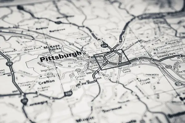 Pittsburgh Abd Seyahat Haritası Geçmişi — Stok fotoğraf