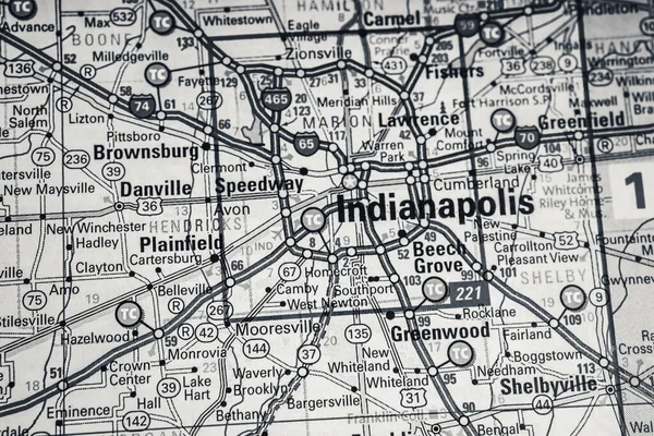 Indianapolis Verenigde Staten Kaart Reisachtergrond — Stockfoto