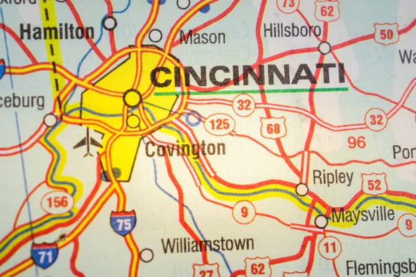 Cincinati Usa Map Background — 스톡 사진