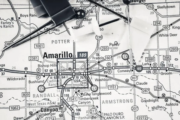 Amarilo Map Usa Background Travel — Stock Photo, Image