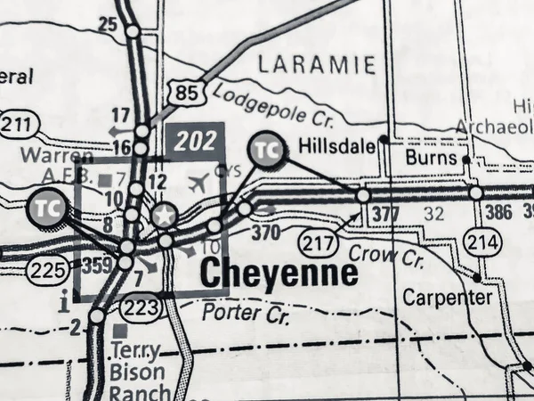 Abd Haritasında Cheyenne — Stok fotoğraf