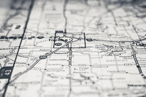 Topeka Usa Map Travel Background — Stock Photo, Image