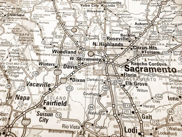 Sacramento Mapě Usa — Stock fotografie