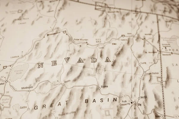 Nevada Mapě — Stock fotografie