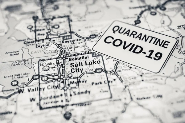 Salt Lake Şehri Coronavirus Covid Karantina Geçmişi — Stok fotoğraf