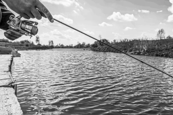 Pesca Descanso Rural Antecedentes Sobre Tema Recreação — Fotografia de Stock